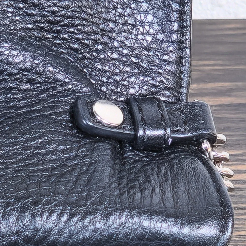 Michael Kors Bedford Double Gusset Pebble Leather Crossbody Bag Chain Purse